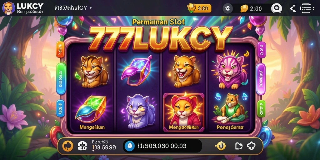 Gameplay menarik dari 777LUKCY dengan banyak fitur bonus.
