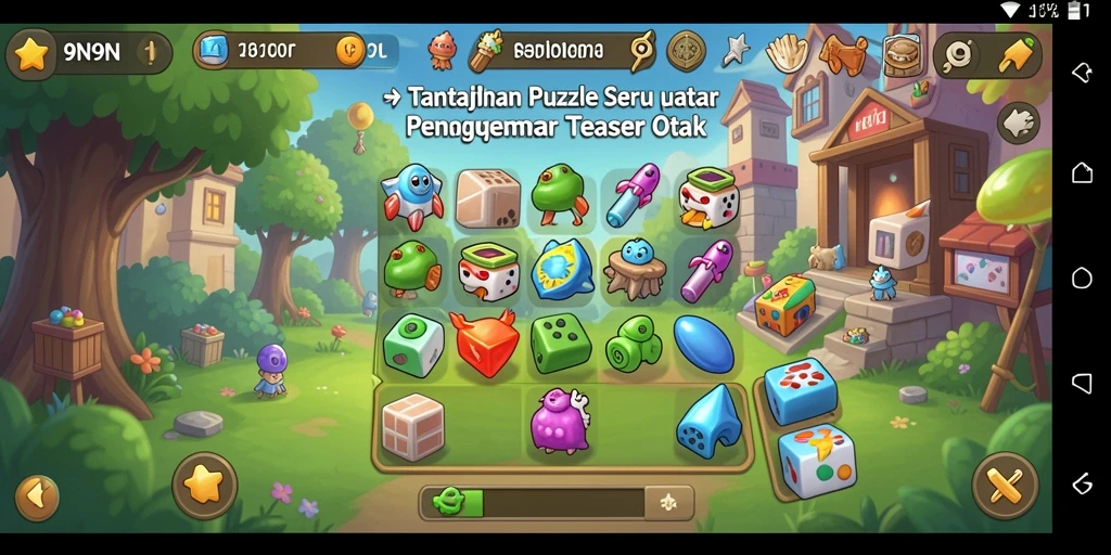 Tampilan gameplay 9N9N yang menarik dan menantang teka-teki.