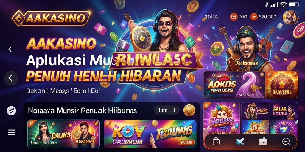 Tampilan menarik dari gameplay AAKASINO yang penuh musik.