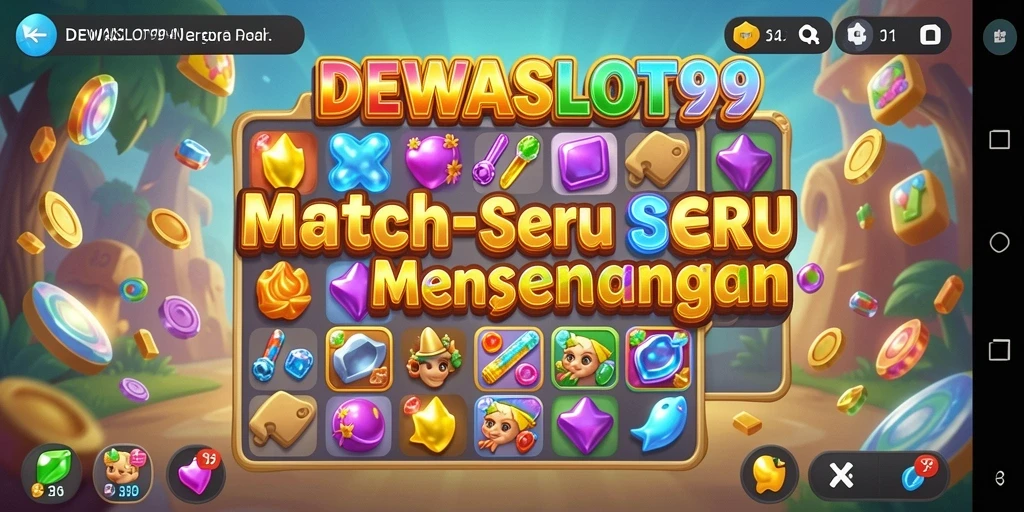 Tampilan seru gameplay DEWASLOT99 dengan simbol berwarna-warni.