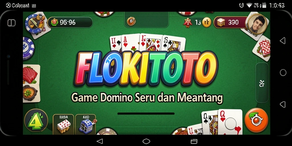 Tampilan permainan Domino yang seru dan mendebarkan di FLOKITOTO.