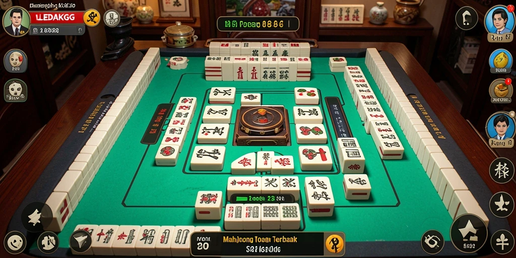 Tampilan gameplay seru dari LEDAKGG yang menampilkan momen menegangkan di Mahjong.