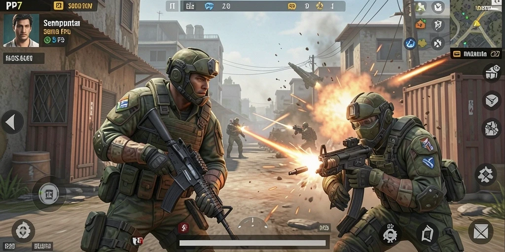 Tampilan gameplay intens dari PP7 dengan aksi tembak-menembak yang mendebarkan.