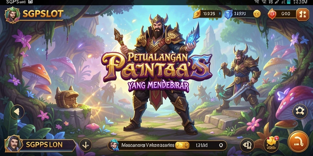 Screenshot gameplay RPG SGPSLOT yang menampilkan pertempuran epik dan dunia fantastis.