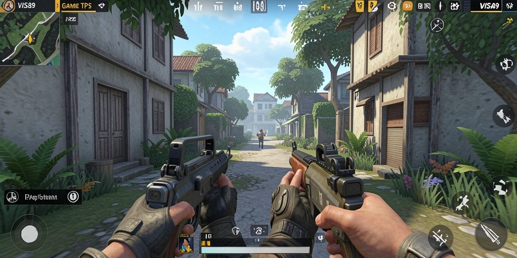 Screenshot utama VISA89 menampilkan aksi menegangkan dalam gameplay TPS.